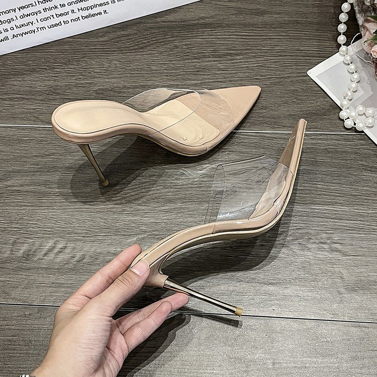 designer heels womens sandals elegant pointed toes sandal slip-on women sandale fashion stiletto heel daily party charming luxury shoes