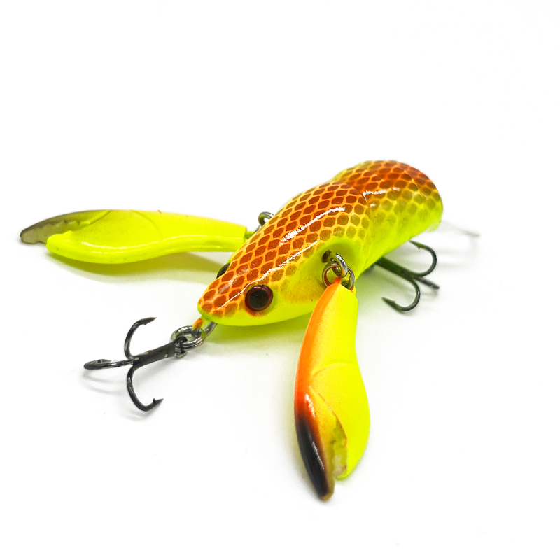 Seasky Crazy Crawfish Lobster Shrimp ABS Freshwater Fishing Lure with Dual Claws