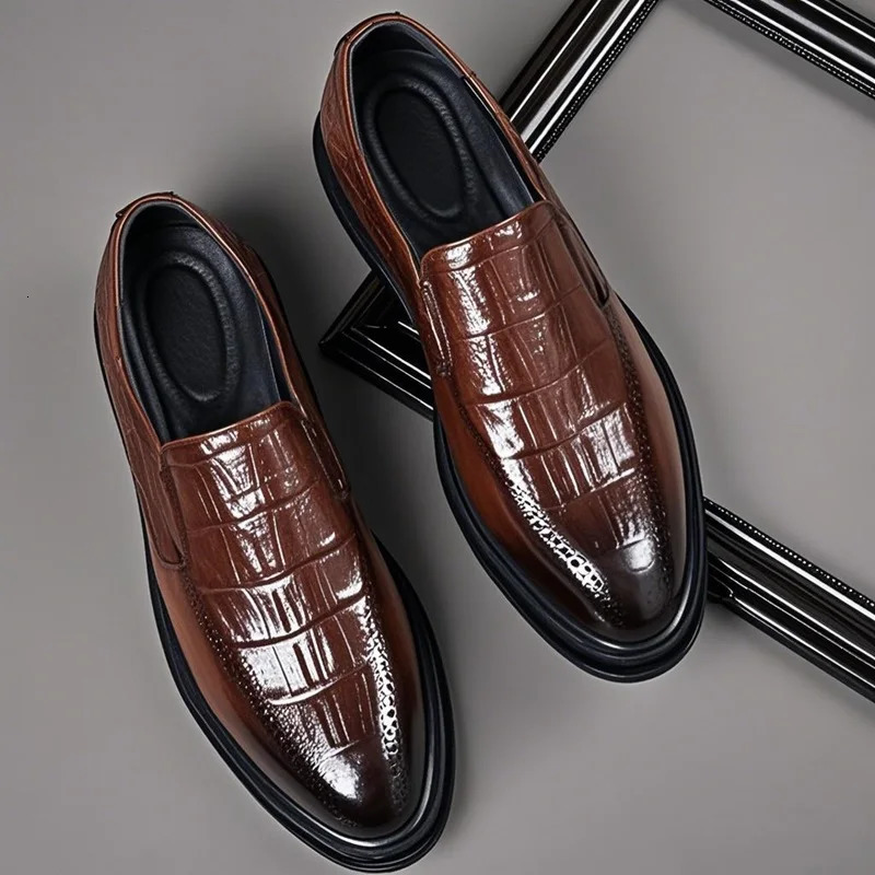Mens Casual Business Formal Leather Oxfords Shoes Male Wedding Party Office Gentleman Shoes 250814