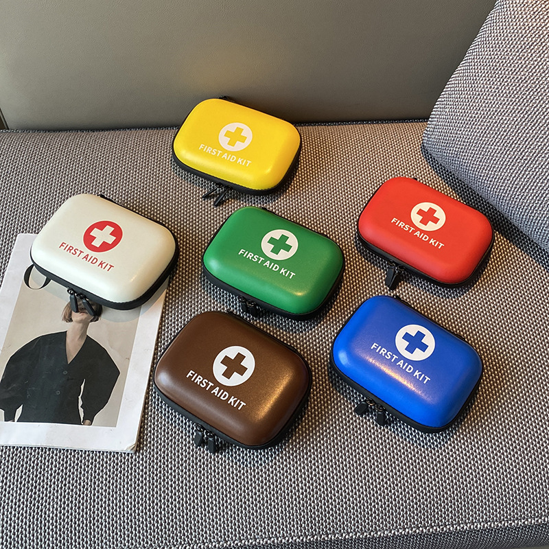 Household Car Portable First Aid Medicine Box Storage Outdoor Emergency Kit PU Medical Bag