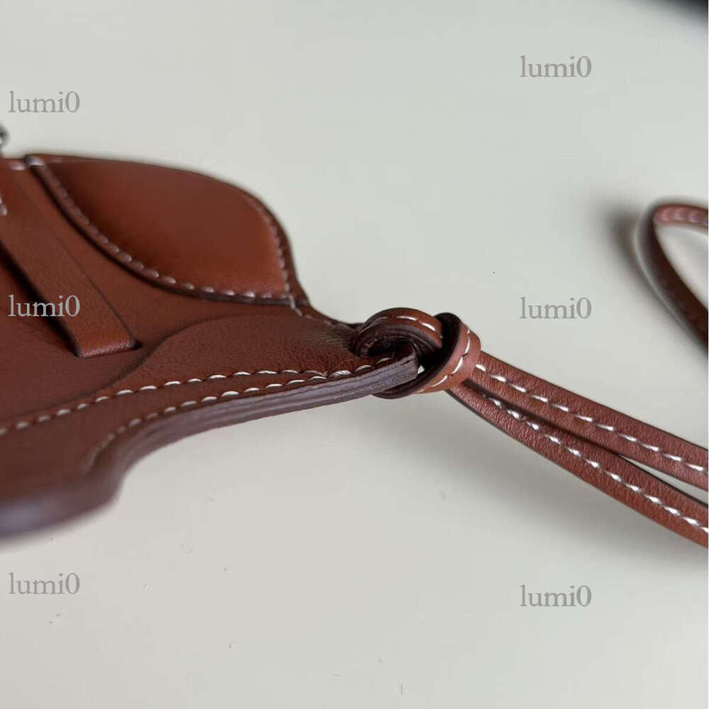 H Brand Lambskin Saddle Pendant Genuine Leather Bag Charm Handmade Accessory