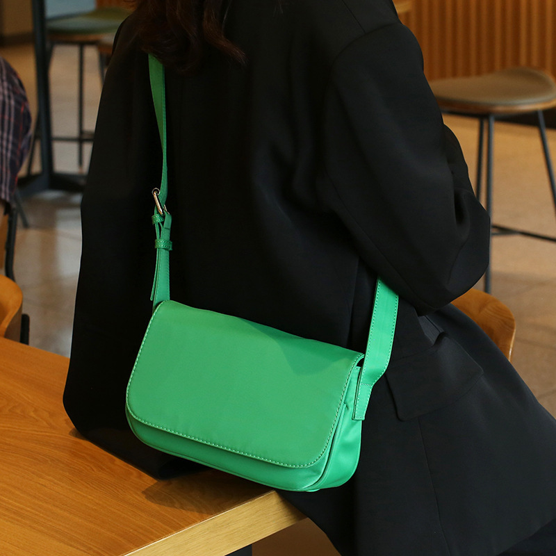New Unisex Soft Leather Solid Color Textured Small Square Bag Stylish Simple Commuter Versatile Shoulder Handbag