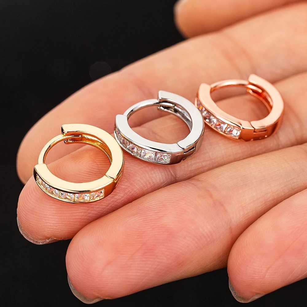 10mm Circle CZ Zircon Hoop Earrings for Women Bohemian Gold Color Silver Color Small Round Earrings Fashion Girl Jewelry XJ250814