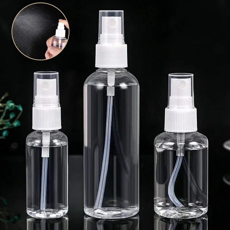 1050120ml Travel Refillable Bottles Dispenser Portable Transparent Plastics Spray Bottle PET Cosmetics Water Alcohol Container 250813