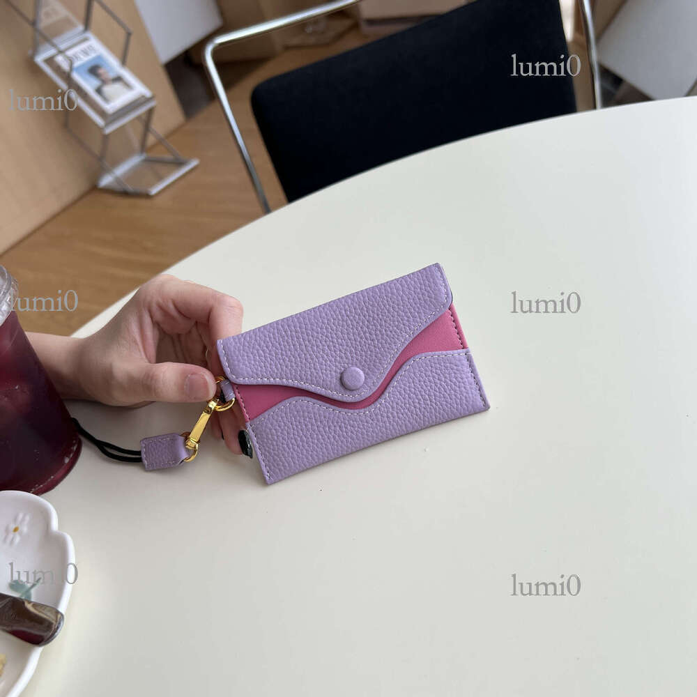 First Layer Cowhide Leather Halter Neck Envelope Earphone Bag Versatile Exquisite Clip Storage Coin Pouch Korean Version Mini Card Holder