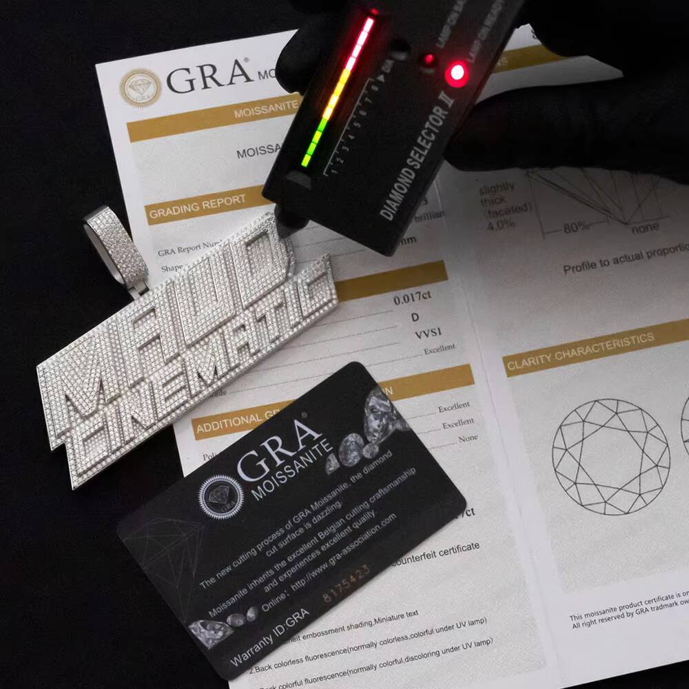 Full VVS Moissanite Design Custom Iced Out Letter AD Name Pendant Bling Sterling Sier Dia Hip Hop Jewelry