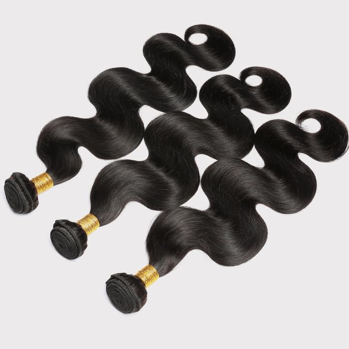 Human Hair Bundles Body Wave Bundles 10A Grade 100% Unprocessed Brazilian Virgin Hair 3 Bundles Deals Real Human Hair Extensions For Black Women Natur
