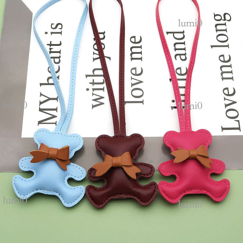 New Cute Little PU Leather Bag Pendant Creative Internet Celebrity Cotton-Filled Cartoon Bear Fashion Accessory