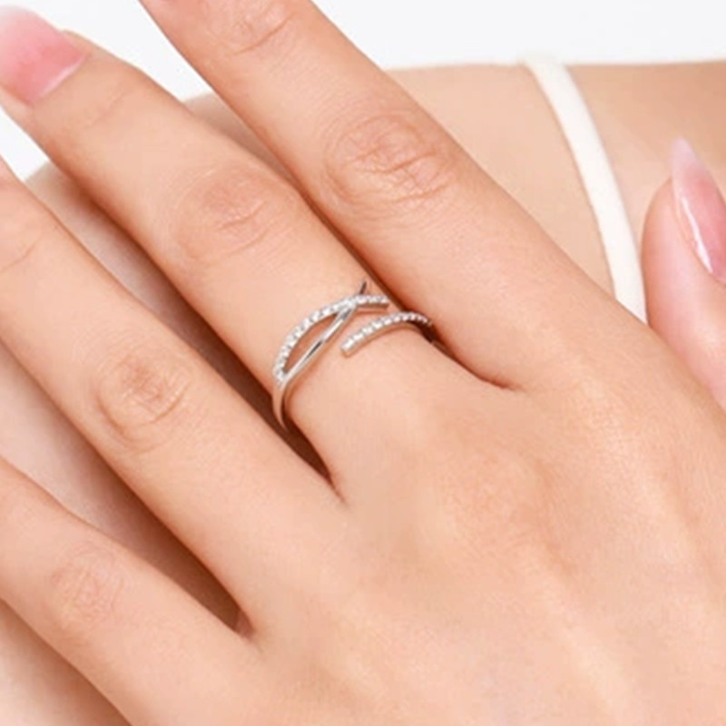 classic size adjustabel band rings designer for woman s925 sterling silver jewelry party 5A cubic zirconia luxury diamond 18k gold ring women valentin