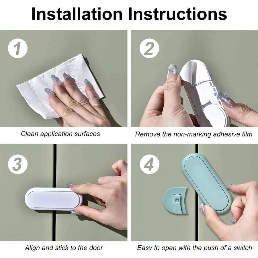 1pcs Child Safety Baby Protection Anti-pinch Hand Cabinet Door Locks Multifunctional Punch-free Drawer Refrigerator Lock