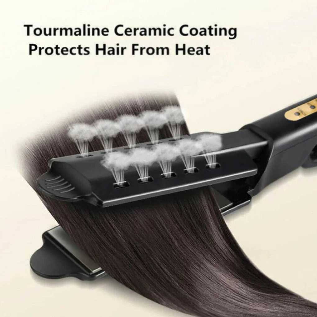 Hair Straightener Four-gear Temperature Adjustment Ceramic Tourmaline Ionic Flat Iron Hair Straightener For Women Wide Panel W250814