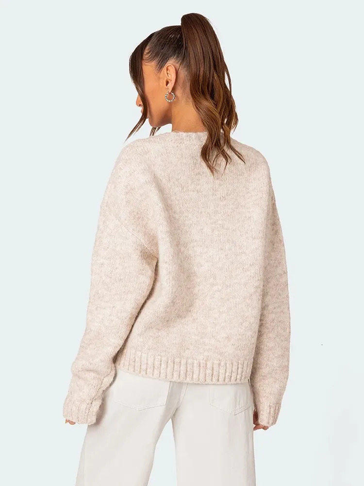 Harajuku Hip Hop Knitted Mens Womens Sweater Fashio FLAG Pattern Printing Loose Tops Casual Streetwear Pullover 250808