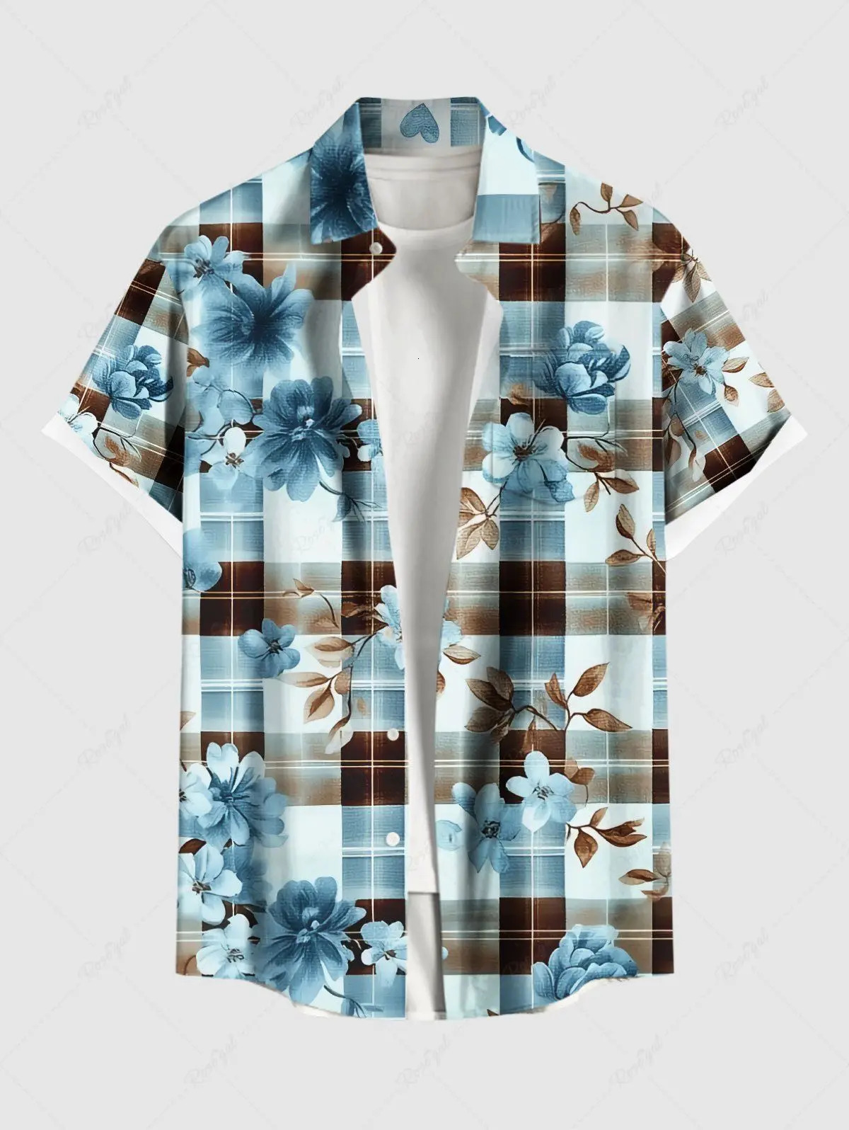 Summer Plus Size Mens Shirt 3D Print Hawaiian Shirts Button Up Beach Vacation Short Sleeve Casual For Men 250804