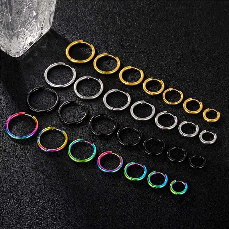 2-6pcs/lot Stainless Steel Simple Metal Circle Small Hoop Earrings For Women Girls Piercing Jewelry Geometric Round Helix Ear XJ250814