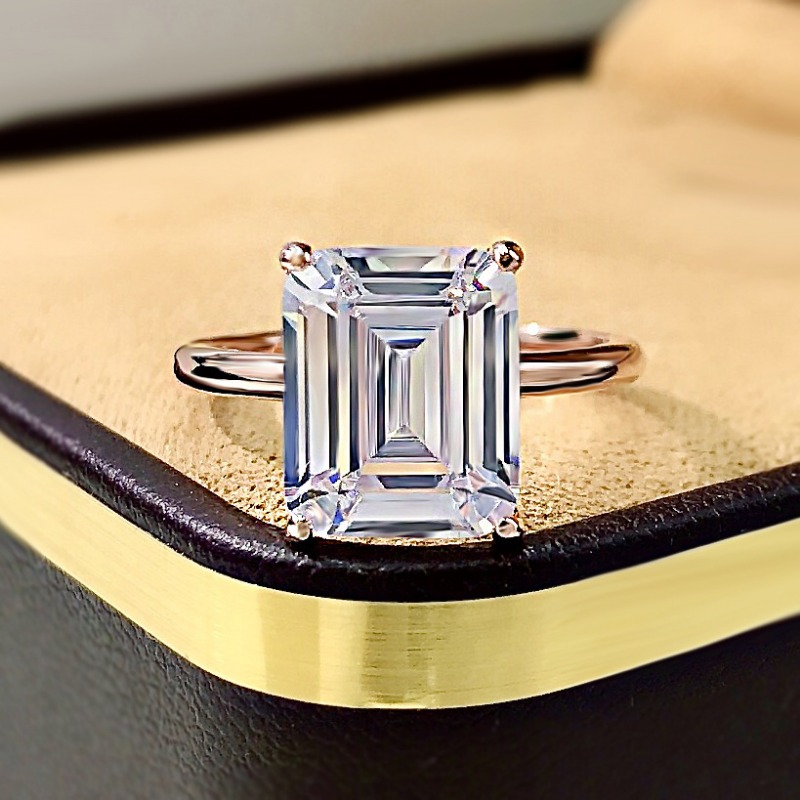 Elegant Square Simulated Diamond Ring - Modern Design for Everyday Wear