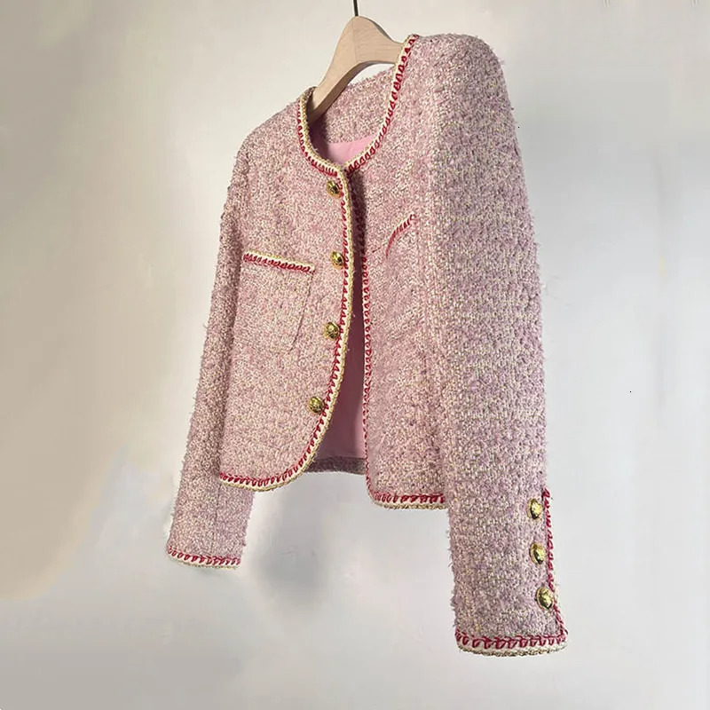 French Style Elegant Elegance-Style Coat Women Autumn Winter New Fashion Slim Tweed Blazer for Date and Best Friend