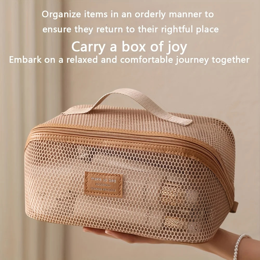 Makeup Organizer Female Toiletry Kit Bag Make Up Case Storage Pouch Lady Box Cosmetic Bag Organizer Bag For Travel Zip 250812