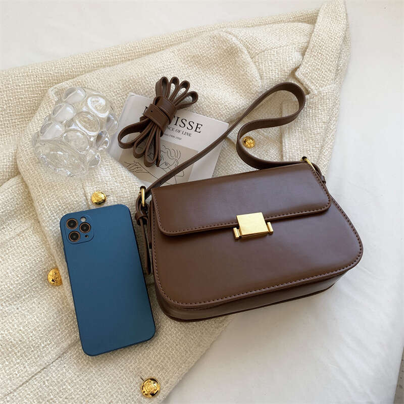 New Daily Solid Color Simple Saddle Korean Style Trend High-Quality Women's Crossbody Gift Bag