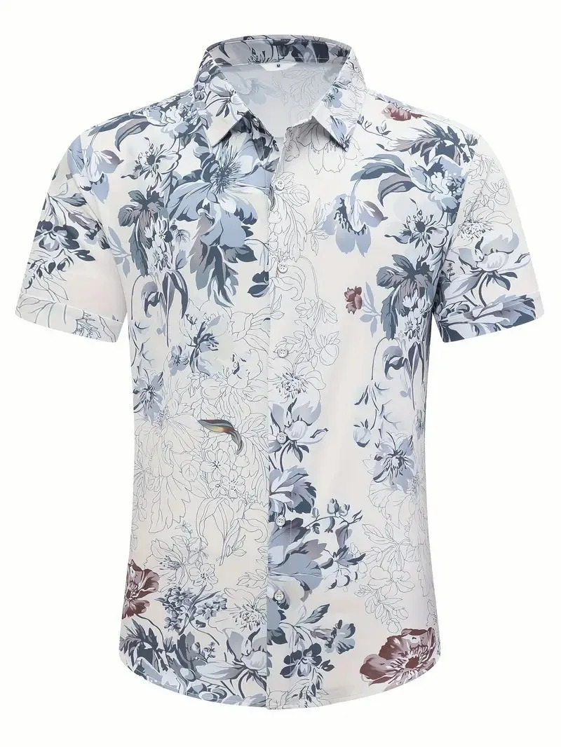 Mens Shirts Shortsleeved Hawaii Fashion Summer Tops 3D Threedimensional Printing Loose Breathable 250804