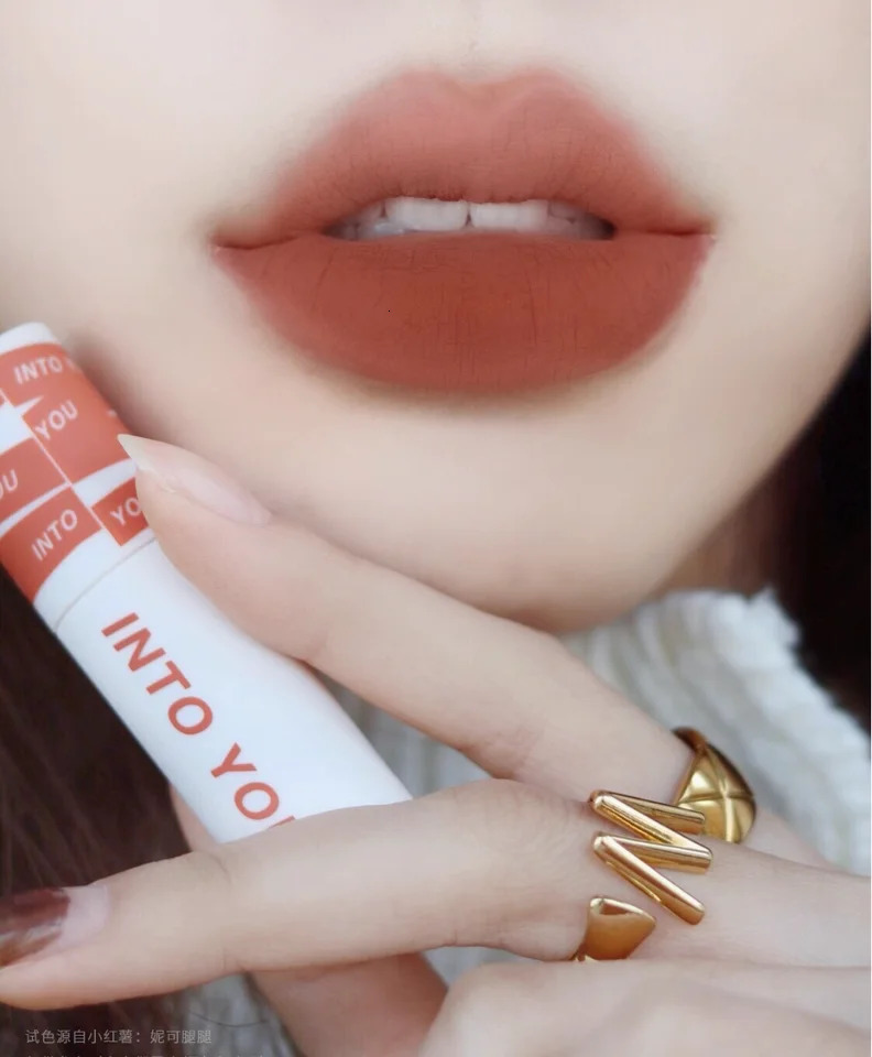 INTO YOU Lip Mud Heroine Matte Velvet Lip and Cheek Dual-use Lip Mud Soft Fog Smooth Blush Lip Lipstick Makeup 250812