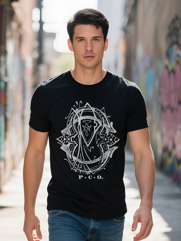 Men s Graphic Print T Shirt Lightweight gsm Breathable Round Neck Tee with Abstract Line Art Design Summer