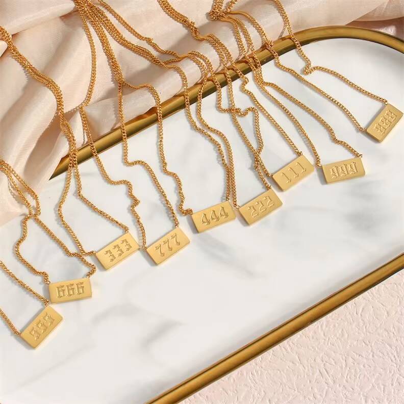 Jewelry for Women Niche Angel Digital Brand Stainless Steel Necklace