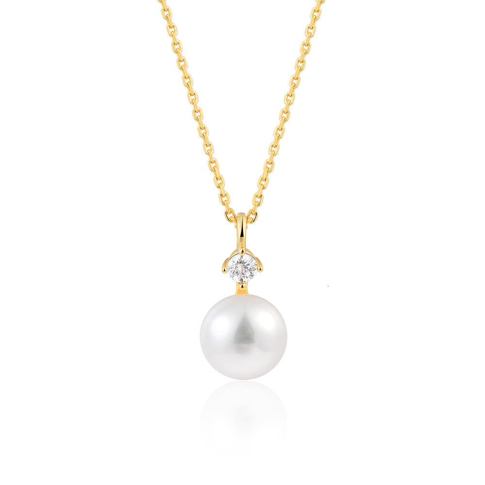 S Pure Sier Natural Pearl Inlaid with Dias Elegant Collarbone Chain High-end Bread Bead Pendant Necklace for Women Jewelry for Women