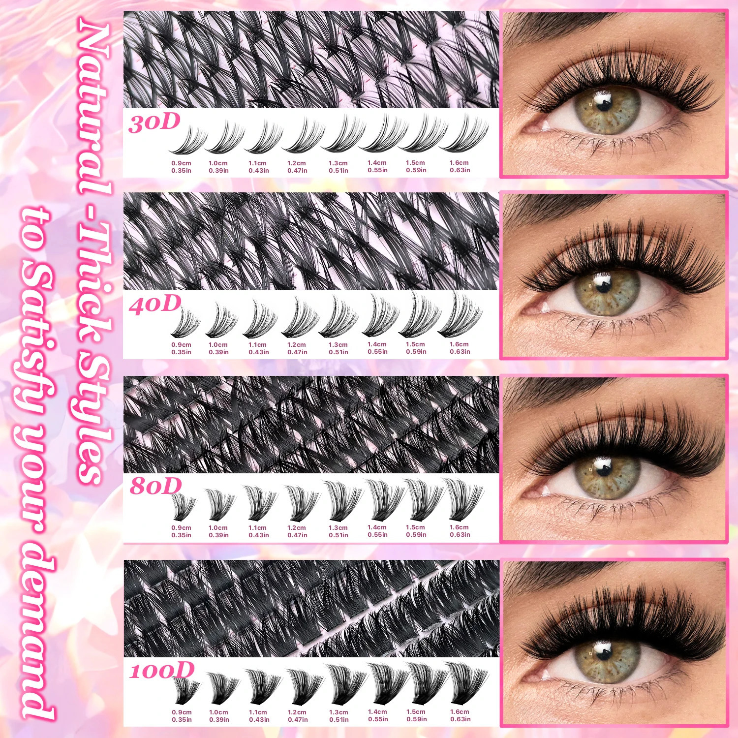 DIY Lash Kit 720pcs Clusters Individual Eyelashes with Bond and Seal Wispy Natural Mange Lashes 250811