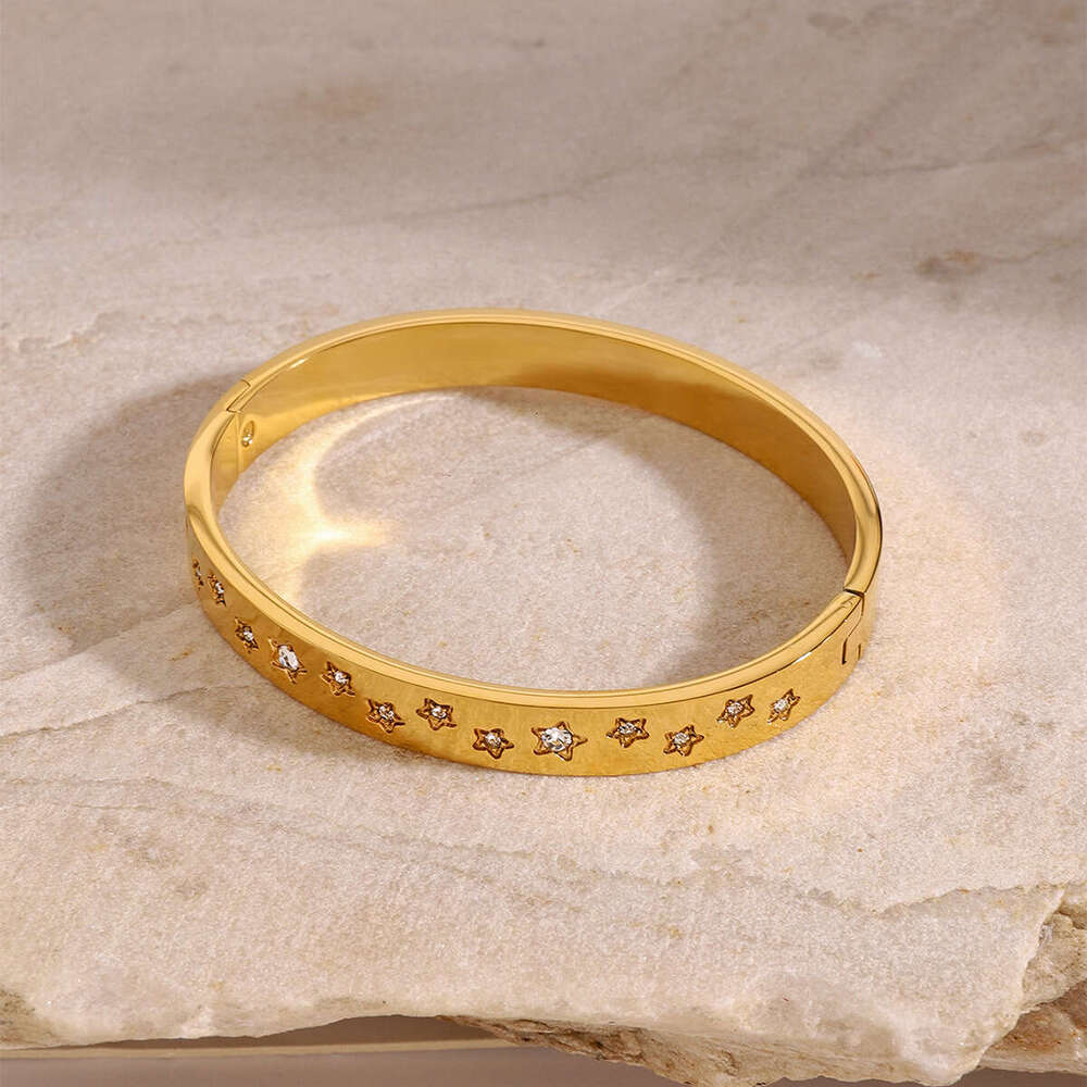 Jewelry Stainless Designer Rhinestone High Version Niche for Women Clasp Titanium Steel Bracelet