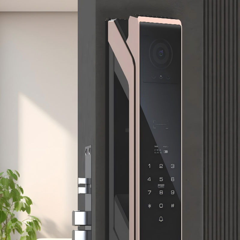 RUBINHR C929 Smart Electronic Digital Door Lock with Dual Cameras, Secure Facial Recognition, and Fingerprint Keypad