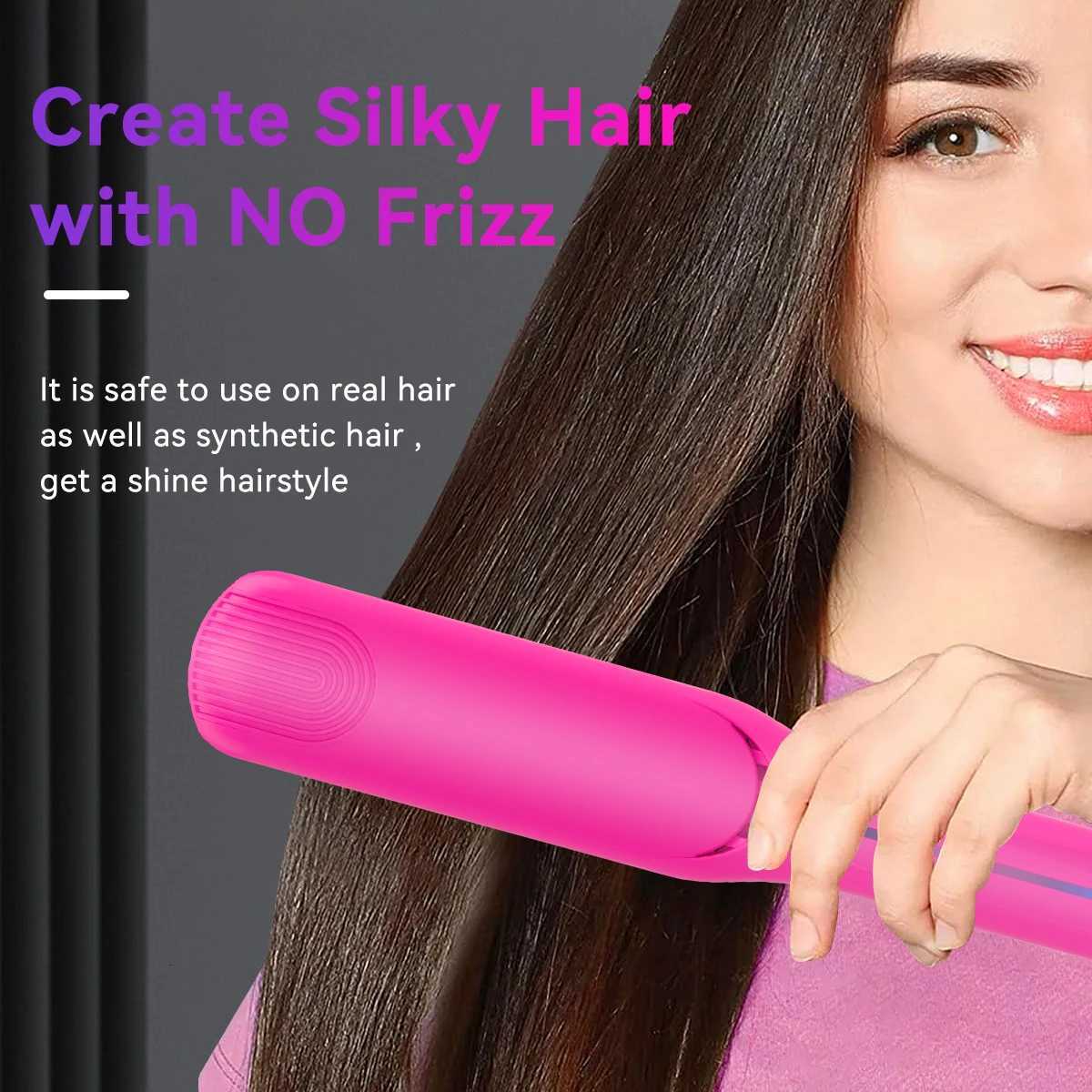 New Infrared Hair Straightener Unique Rose Professional Titanium Flat Iron with LED Display Instant Heating Curling Iron W250814