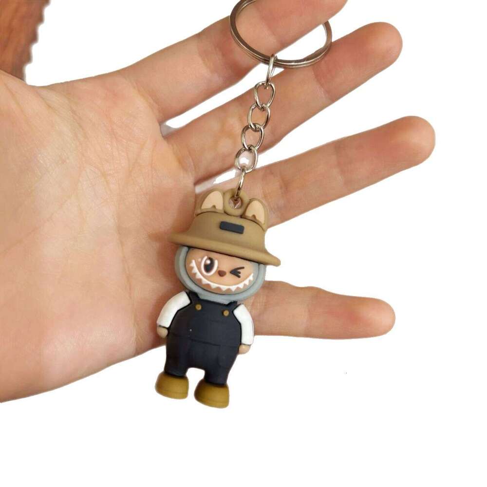 Trendy Cool Labubu Keychain Children's Student Backpack Pendant Kindergarten Kids Small Gift Exquisite Ornament
