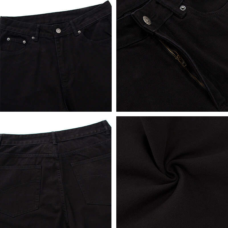 American Style Flared Jeans Unisex High Street Loose Casual Long Pants B5