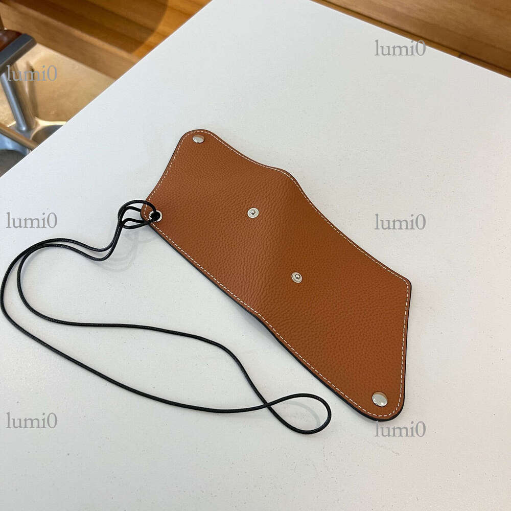 Coin Purse Top Layer Cowhide Triangle Earphone Storage Pouch Car Key Accessories Neck Bag