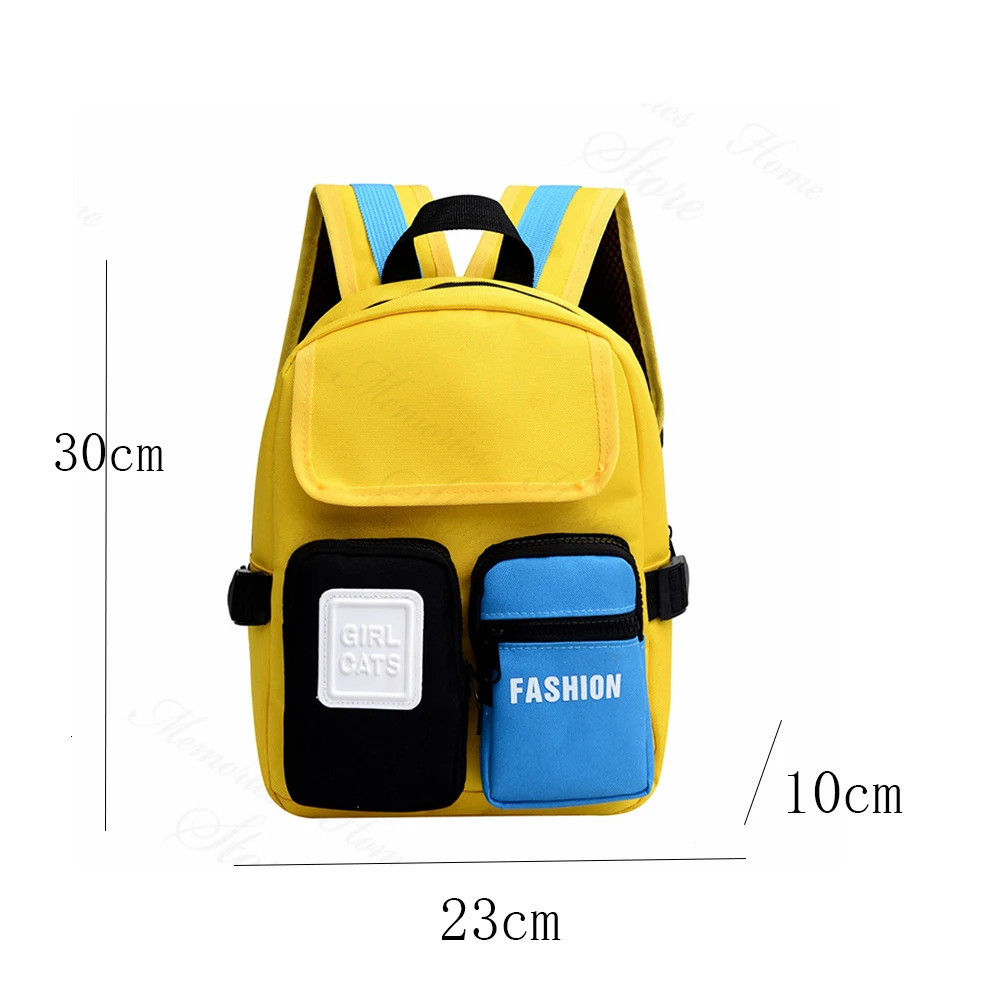 Colored Childrens Bag Childrens Backpack Custom Name Double Pocket Large Capacity Boys Girls Unique Schoolbags 250813