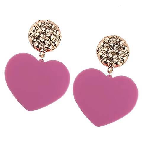 Resin Acrylic Set Exaggerated Geometric Flower Heart Bead Stud Earrings