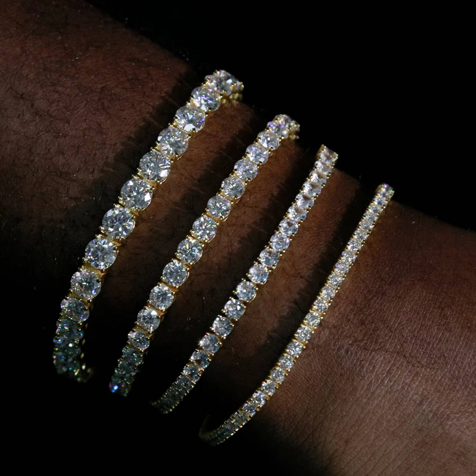 SICGEM Customized Sterling Sier Tennis Bracelet VVS Moissanite Dia Pearl Main Platinum Link Trendy Men's Gifts