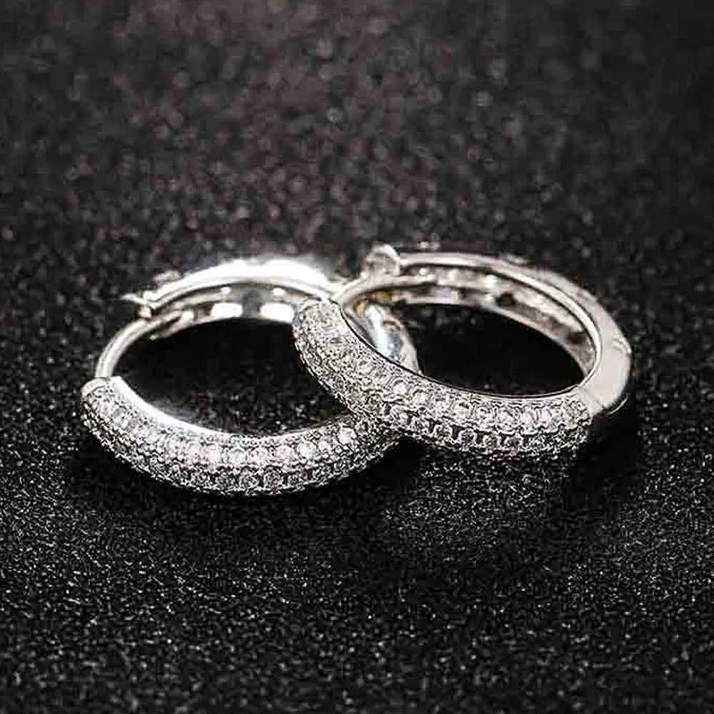 8 Silver Color CZ Hoop Earrings for Women Simple Style Ear Accessories for Teens Minimalist Gift Classic Jewelry XJ250814