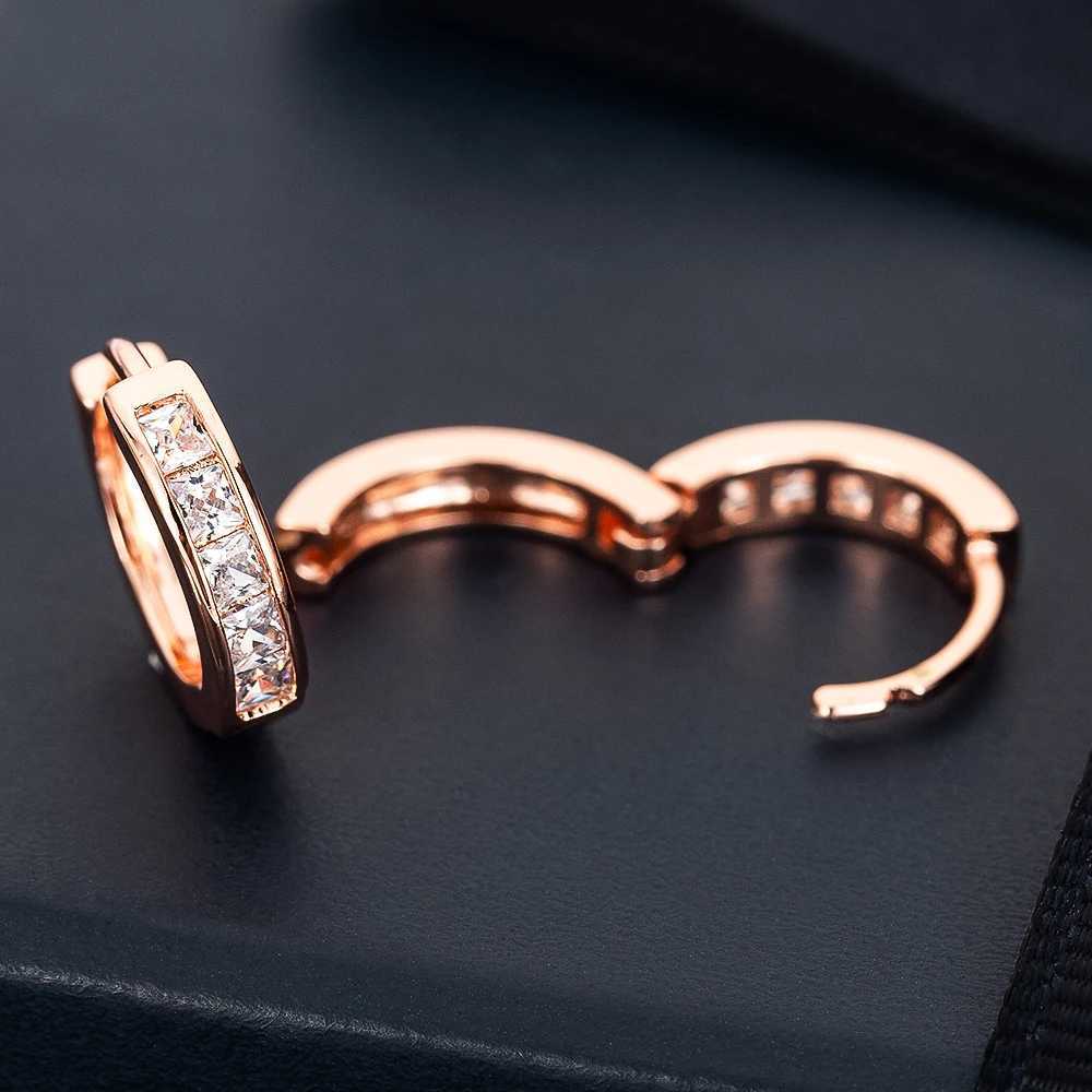 10mm Circle CZ Zircon Hoop Earrings for Women Bohemian Gold Color Silver Color Small Round Earrings Fashion Girl Jewelry XJ250814