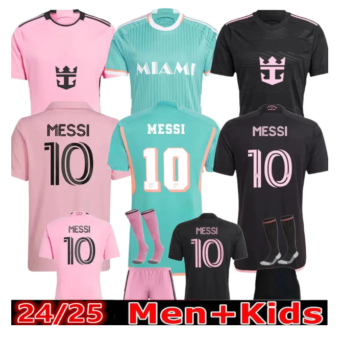 baby 2024 2025 2026 SUAREZ Interes Miamis CF MESSIS Soccer Jerseys Women MESSIES 24 25 26 3rd football men kids Player Fans version Grey Black shirt Baby kits child tops