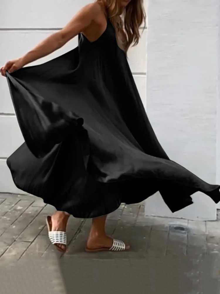 2024 ZANZEA Summer Holiday Beach Sundress Women Sleeveless Dress Big Swing Casual Sexy Bohemian Solid Color Dress for Women XJ250814