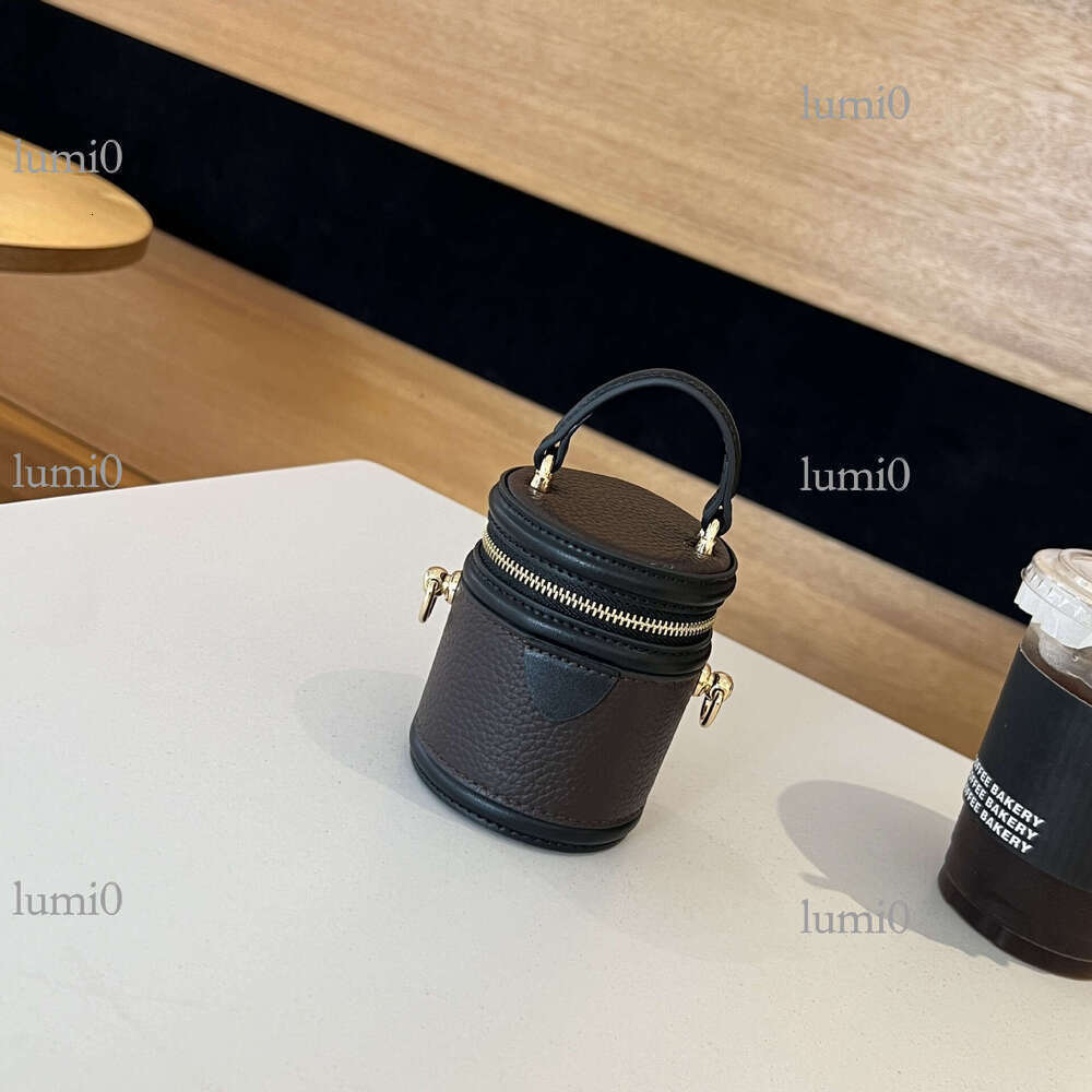 Donkey House Same Style Fortune Mini Bucket First Layer Cowhide Exquisite Coin Purse Red Fashion Earphone Storage Bag