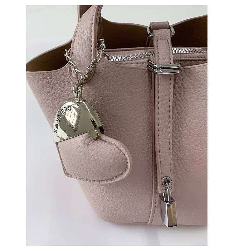 Niche Design Mini Bucket For Women New PU Leather Crossbody Bag Female Daily Out Handle Basket Bags