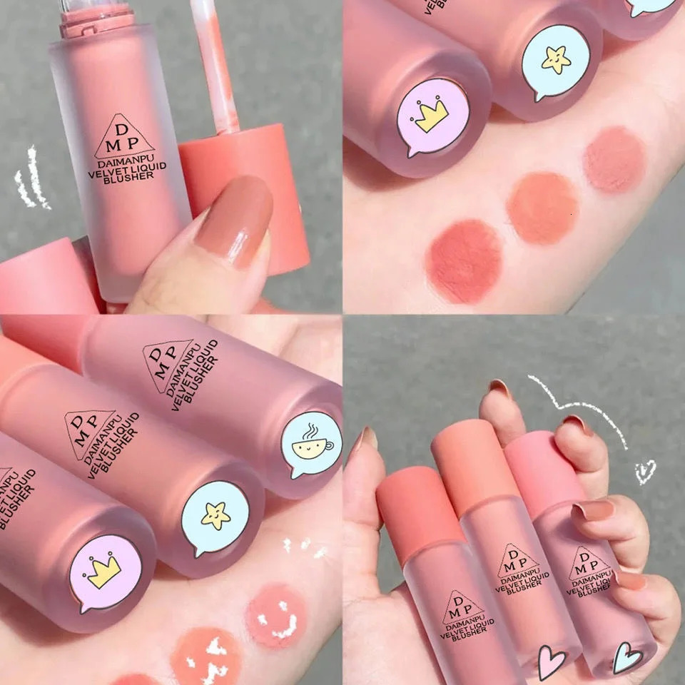 Liquid Blush Long-acting Waterproof Easy Halo Dye Brightens The Face Smooth Peach Red Female Cosmetics 250813