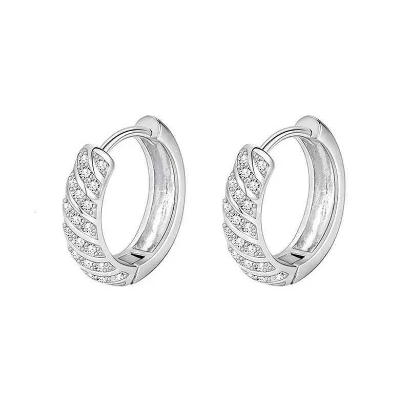 925 Sterling Silver Zircon 6/10MM Twisted Round Hoop Earrings for Women Classic Fine Jewelry Light Luxury Accessories XJ250814