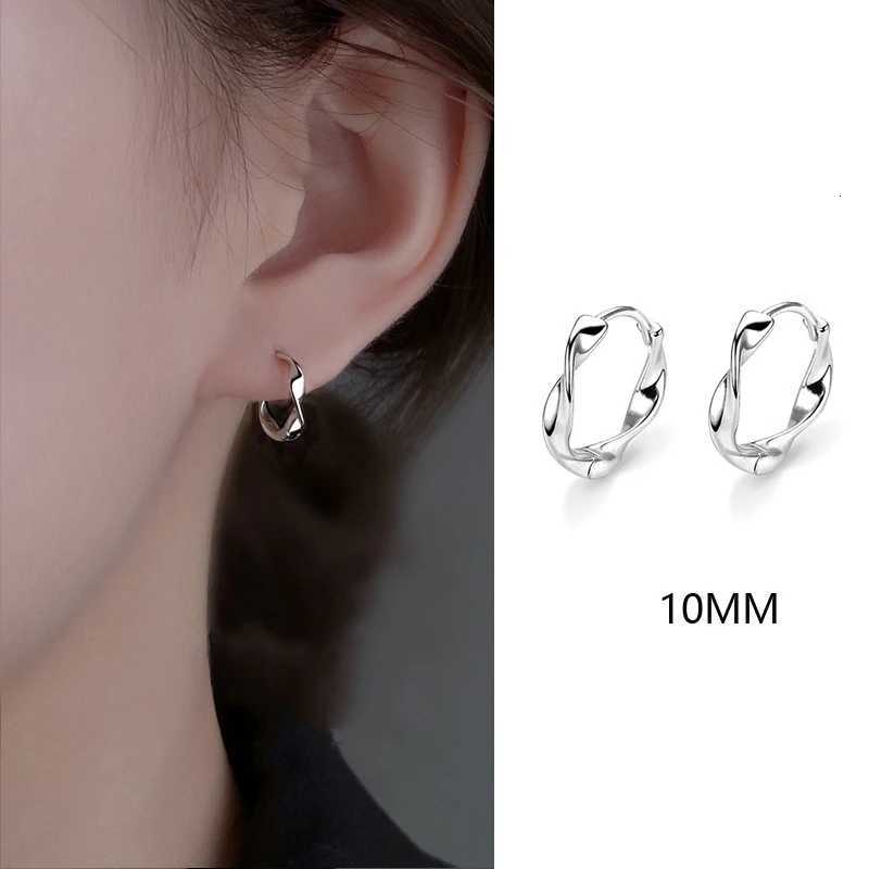 925 Sterling Silver Geometric Waves Mobius Hoop Earrings for Women Fine Jewelry Allergy Minimalist Accessories XJ250814