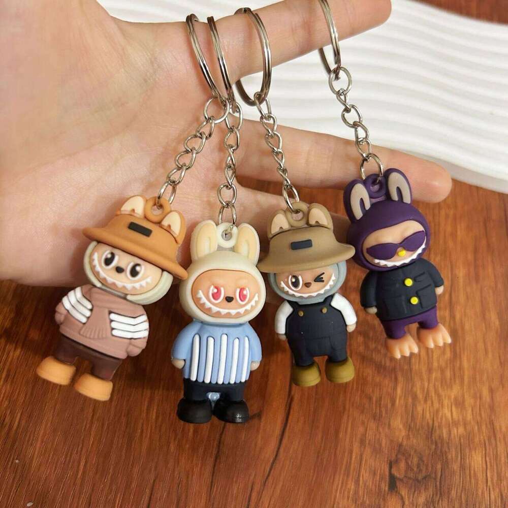 Trendy Cool Labubu Keychain Children's Student Backpack Pendant Kindergarten Kids Small Gift Exquisite Ornament