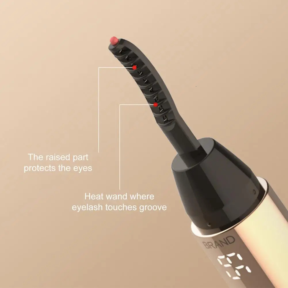 Heated Eyelash Curler LCD Display 2 Temp Settings USB Rechargeable Electric Eyelash Curler Natural Lash Makeup Supplies 250813