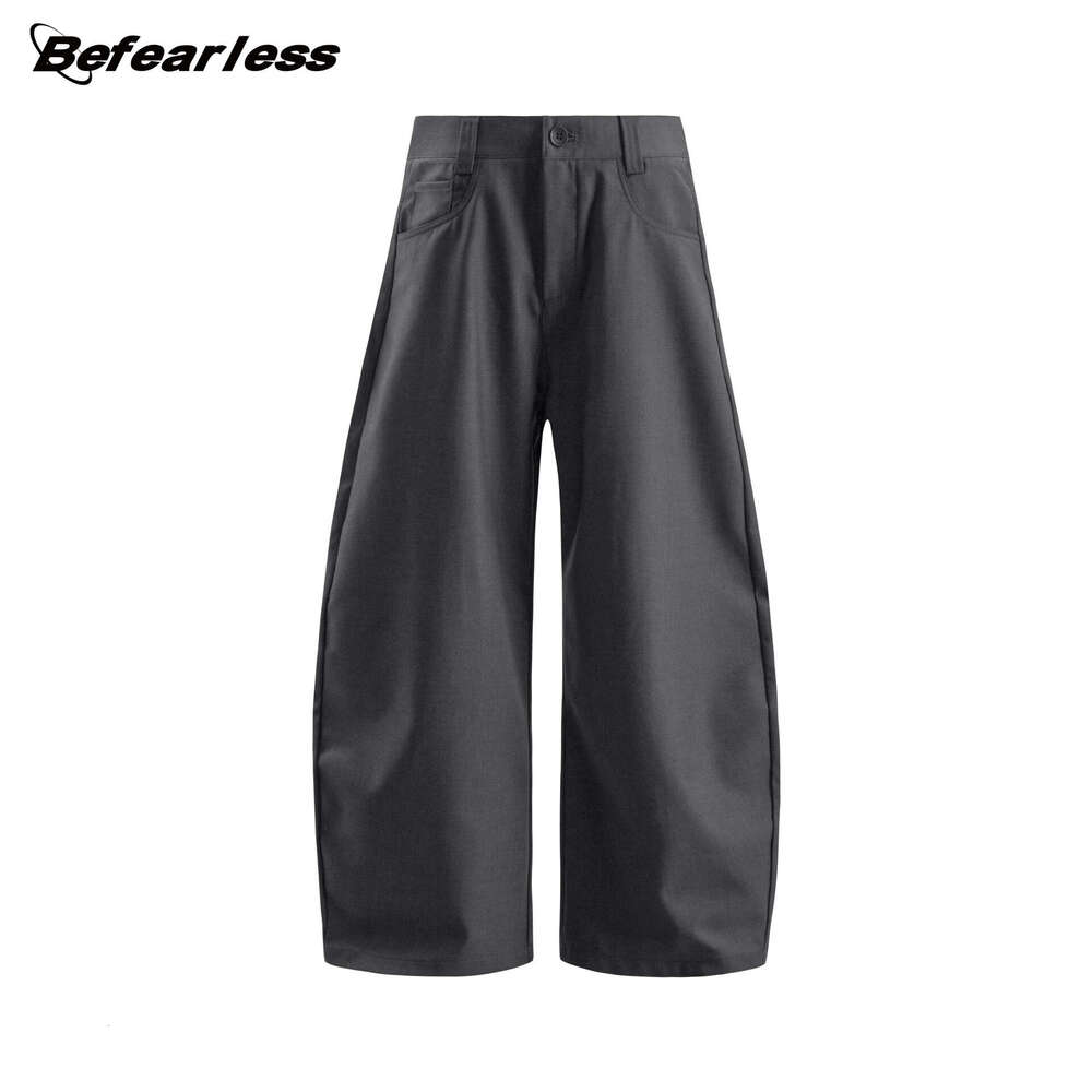 American Style Draped Scimitar Trousers Men's Trendy Loose Fit Suit Casual Long Pants B5