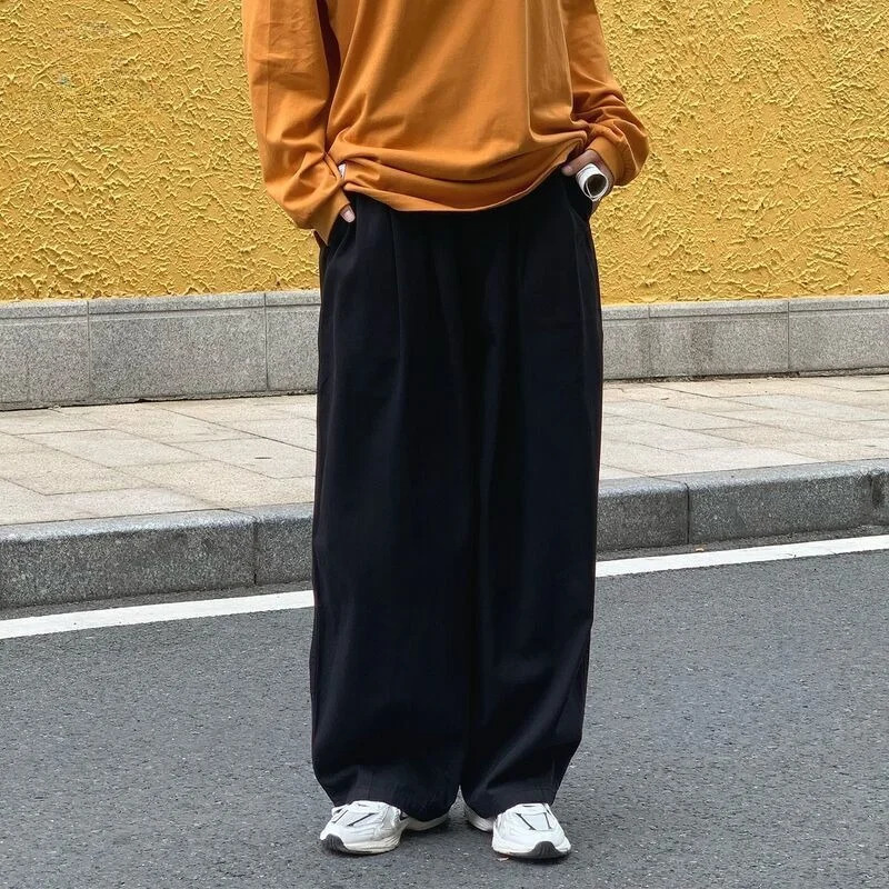 100% Cotton Baggy Pants Men Wide Leg Oversize Japenese Y2k Ankle-length Long Harem Trousers Casual Sport Old Money Vintage 250813